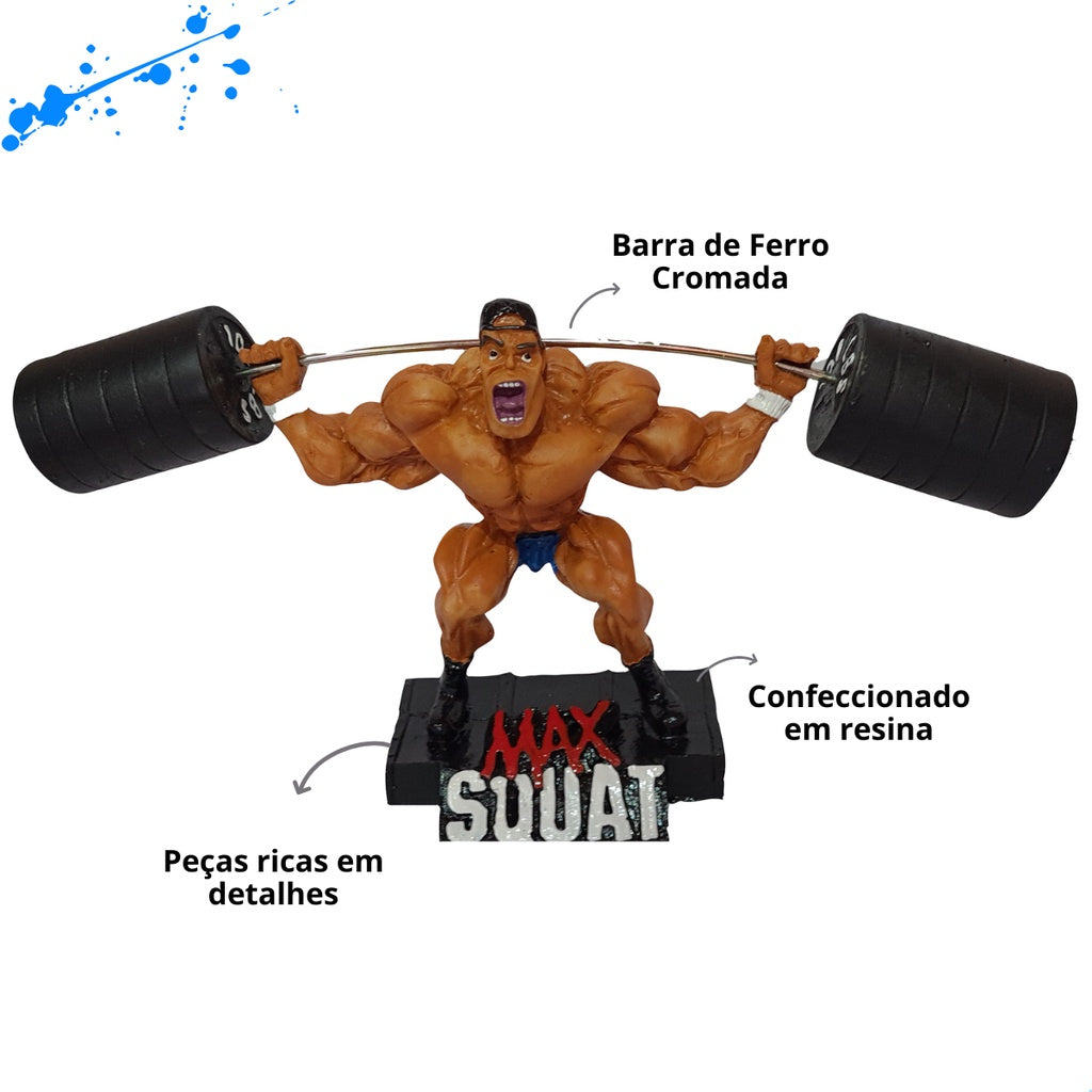 Estátua Decoração Agachamento Max Squat em Resina