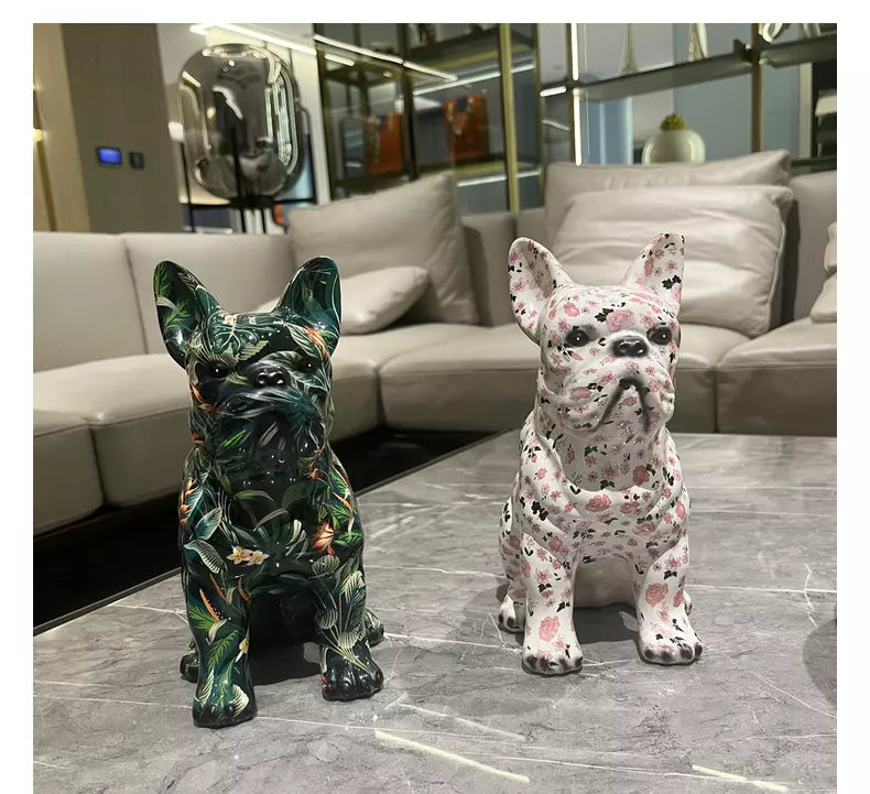 Estátua Bulldog Frânces Colorido