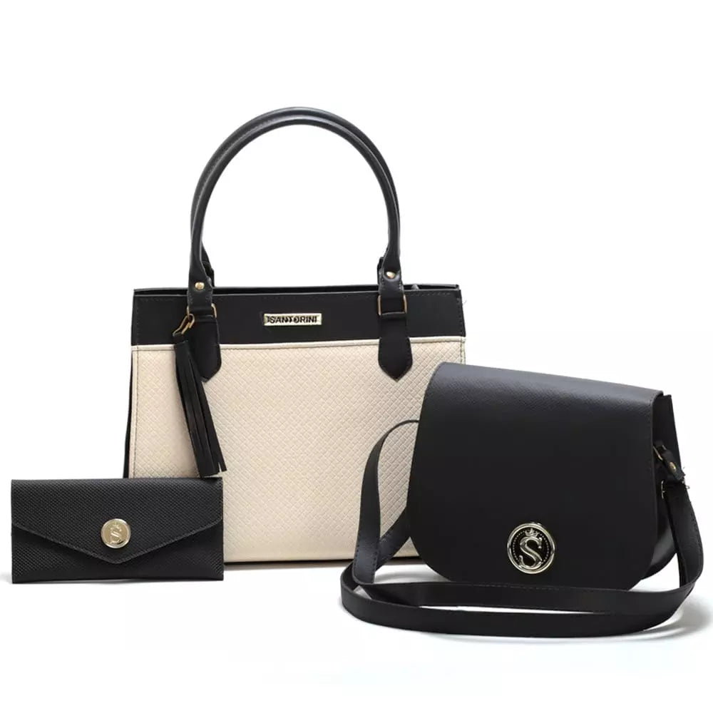 Bolsas Santorini com Bolsa Transversal, de Ombro e Carteira - Kit com 3 unidades