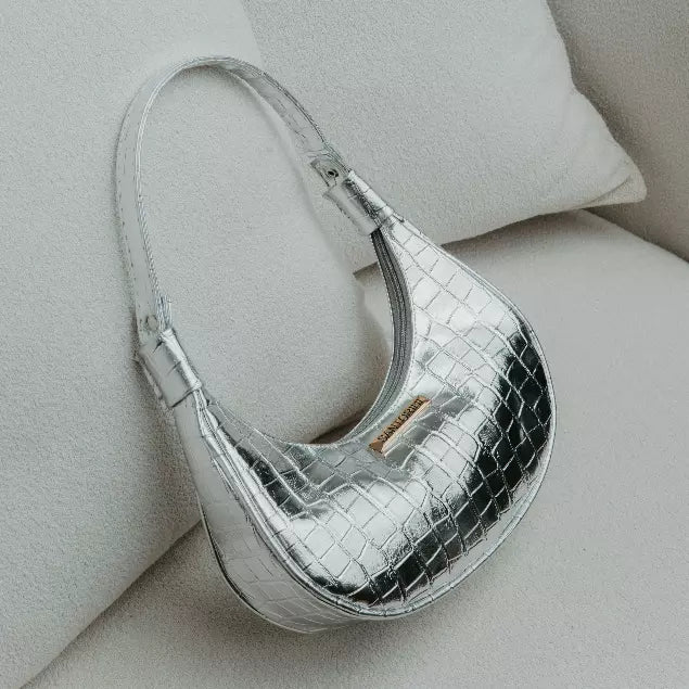 Bolsa de Ombro Santorini Baguete Croco