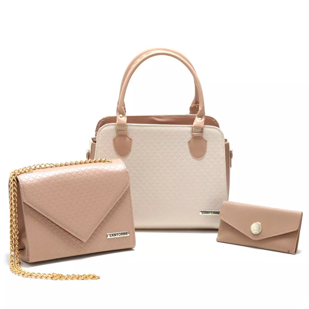 Bolsas Santorini Life com Bolsa Transversal, de Ombro e Carteira - Kit com 3 unidades