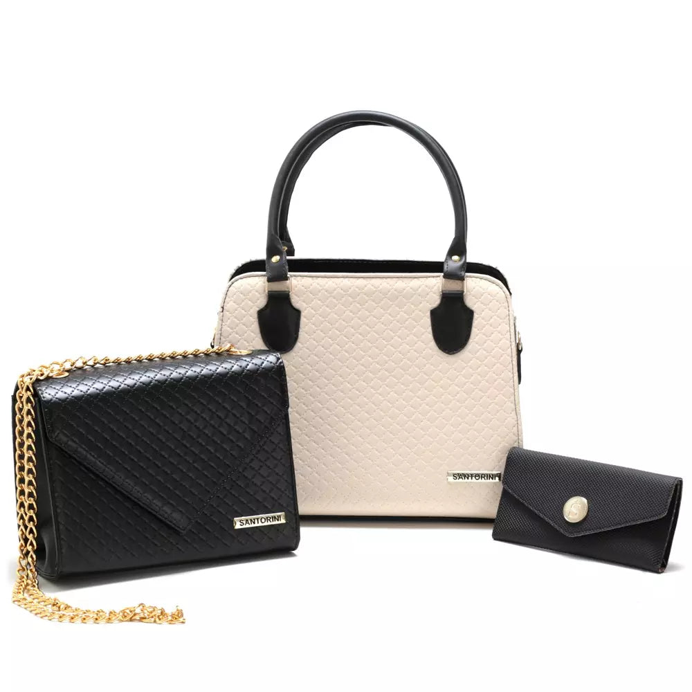 Bolsas Santorini Life com Bolsa Transversal, de Ombro e Carteira - Kit com 3 unidades