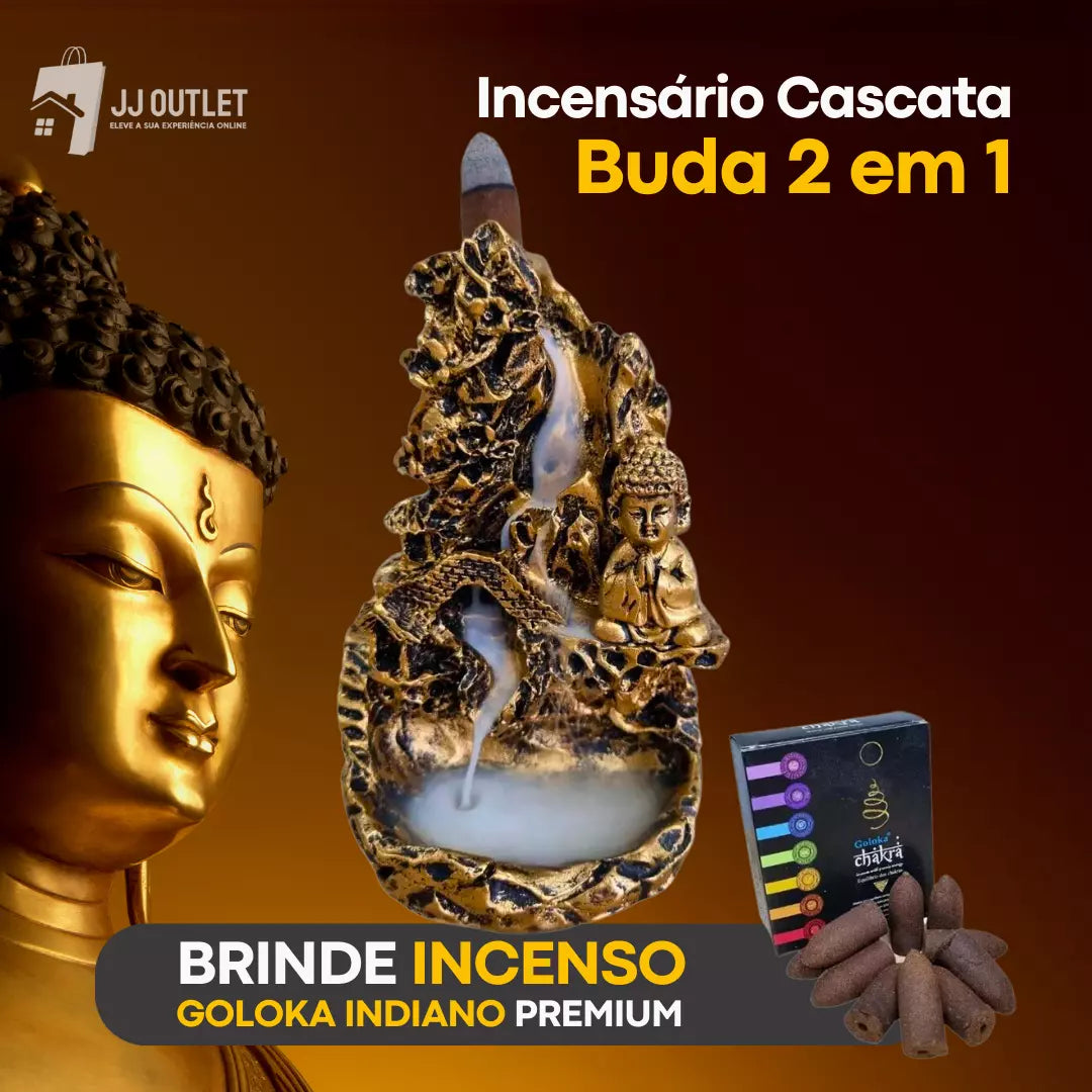 Incensário Cascata Buda 2 em 1