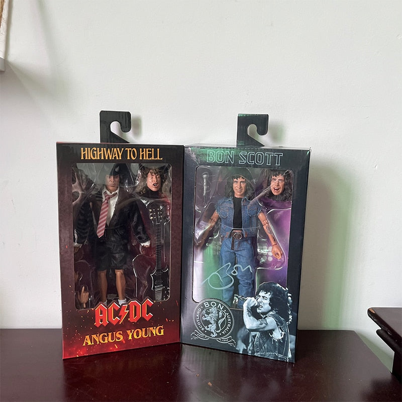 Estátua Action Figure ACDC Highway to Hell - Angus Young e Bon Scott