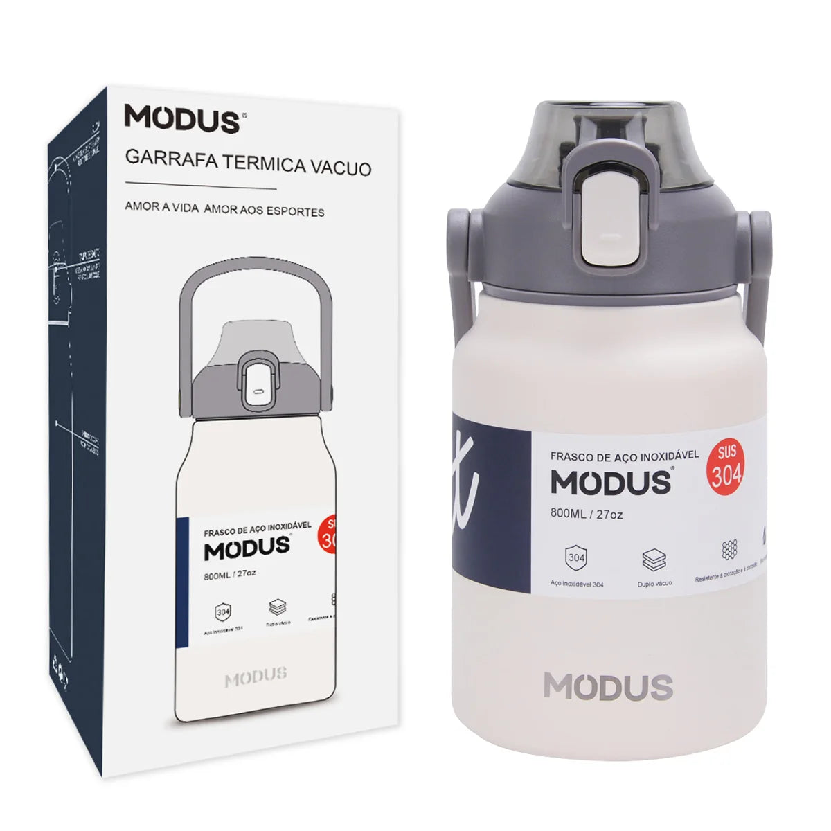 Garrafa Térmica Inox Premium 800ML – Alta Performance Térmica para o Dia Todo