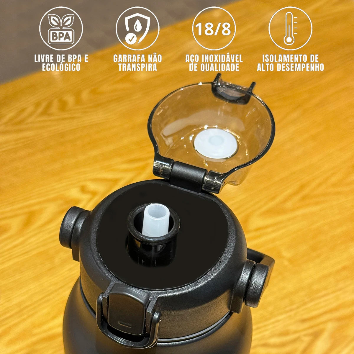Garrafa Térmica Inox Premium 800ML – Alta Performance Térmica para o Dia Todo