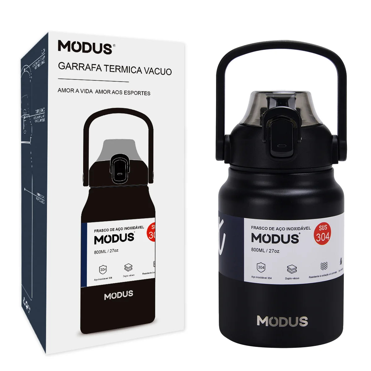 Garrafa Térmica Inox Premium 800ML – Alta Performance Térmica para o Dia Todo