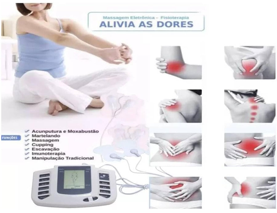 Masssageador Aparelho Tens Choque Fisioterapia Eletrochoque Eletrodos