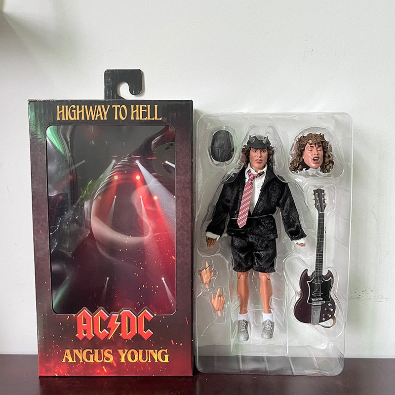 Estátua Action Figure ACDC Highway to Hell - Angus Young e Bon Scott