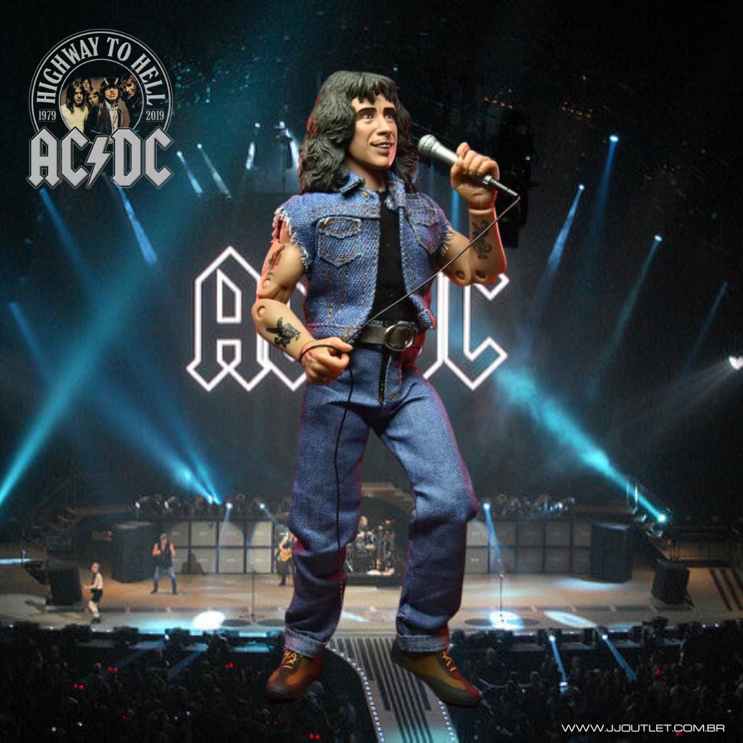 Estátua Action Figure ACDC Highway to Hell - Angus Young e Bon Scott