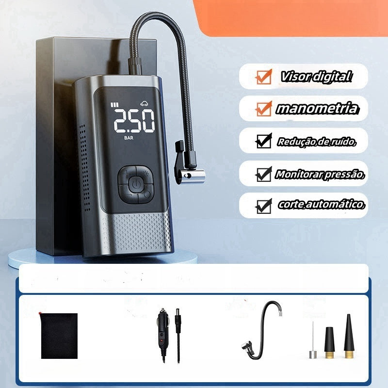 Mini Compressor de Ar Portátil sem Fio Kodi M6 para Carro, Moto e Bicicleta