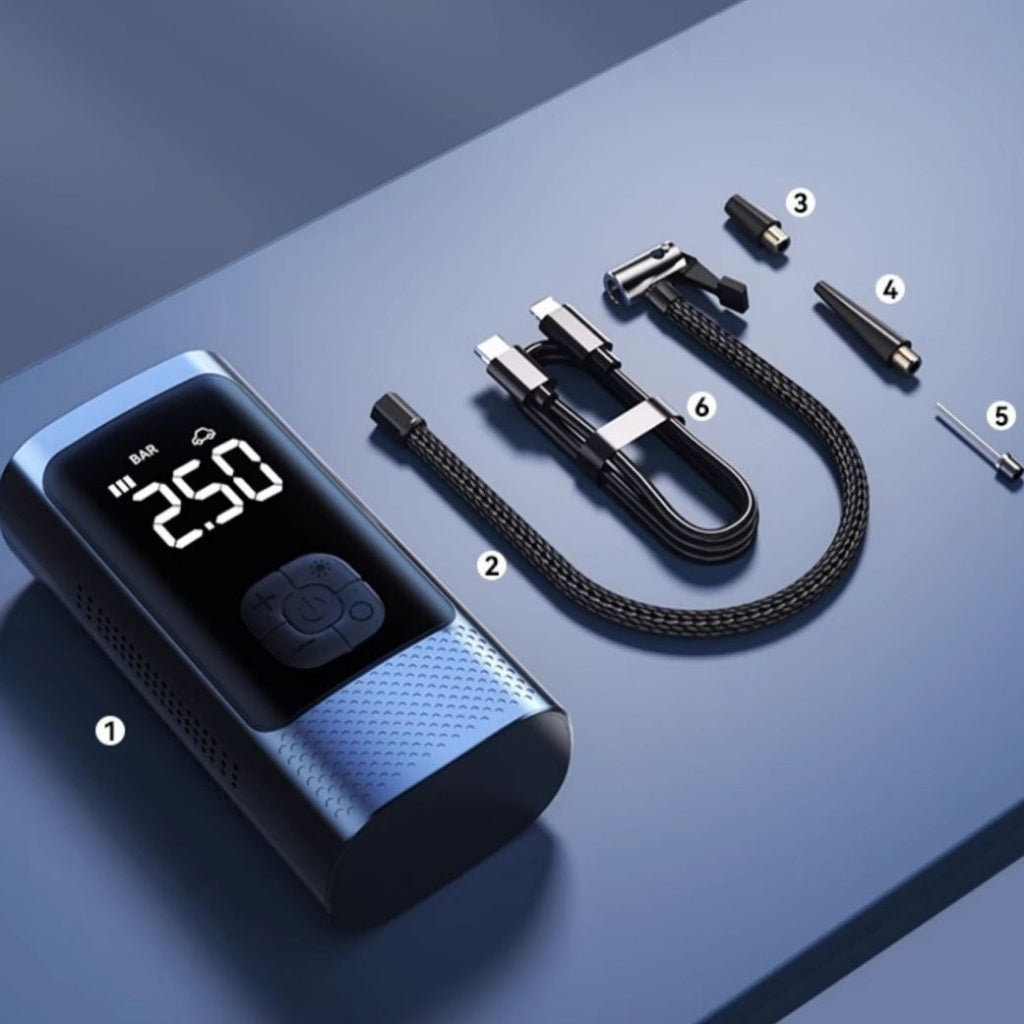 Mini Compressor de Ar Portátil sem Fio Kodi M6 para Carro, Moto e Bicicleta