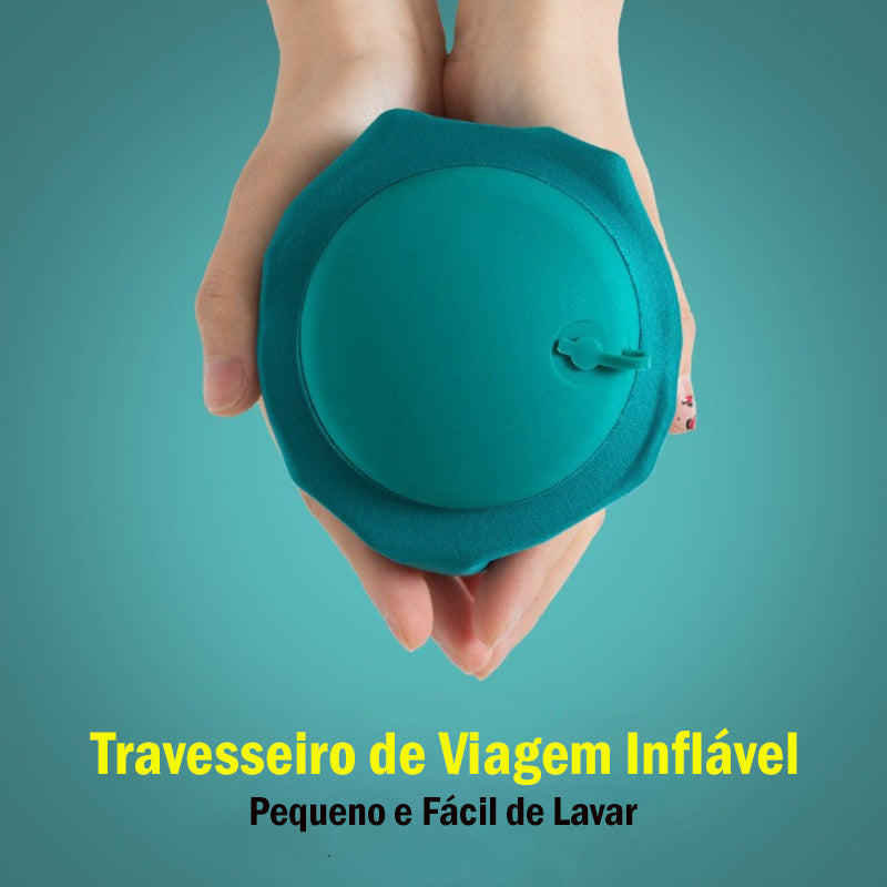 Travesseiro de Viagem para Pescoço Inflável Ultra Portátil