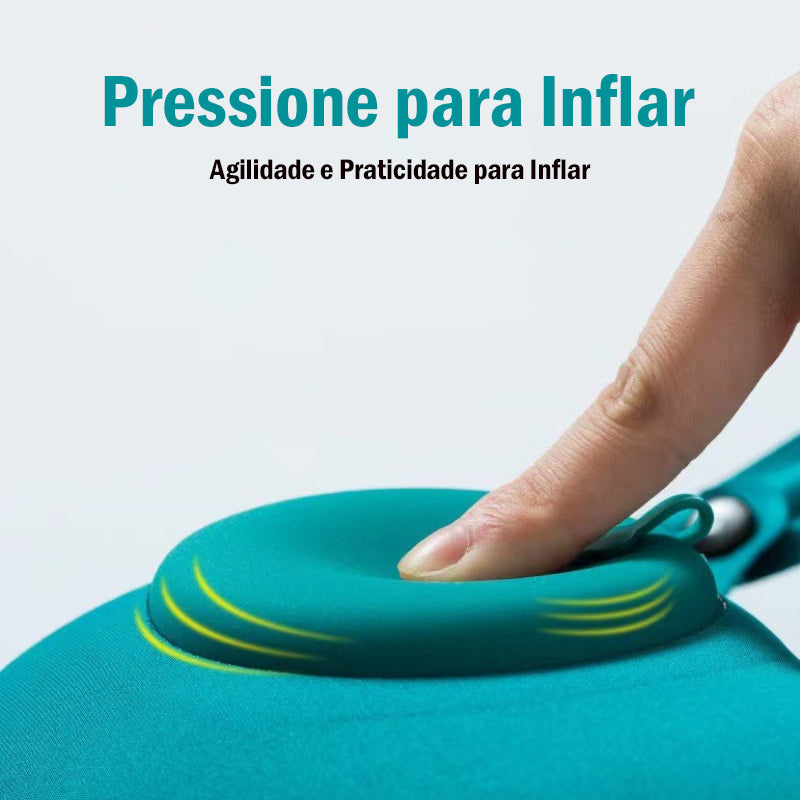 Travesseiro de Viagem para Pescoço Inflável Ultra Portátil