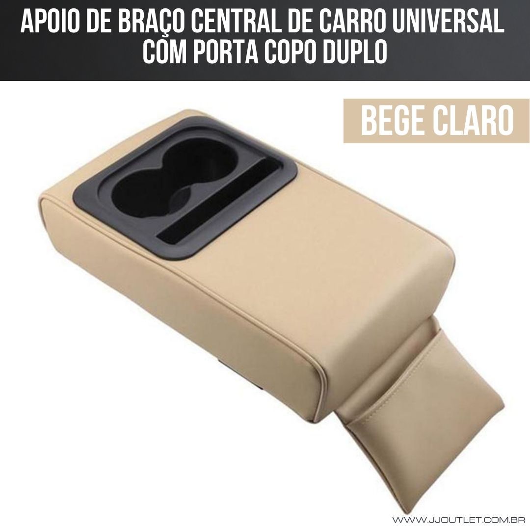 Apoio de Braço Central de Carro Universal com Porta Copo Duplo