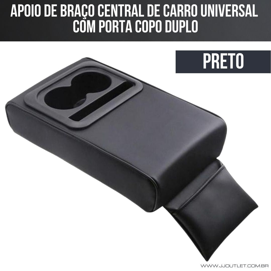 Apoio de Braço Central de Carro Universal com Porta Copo Duplo