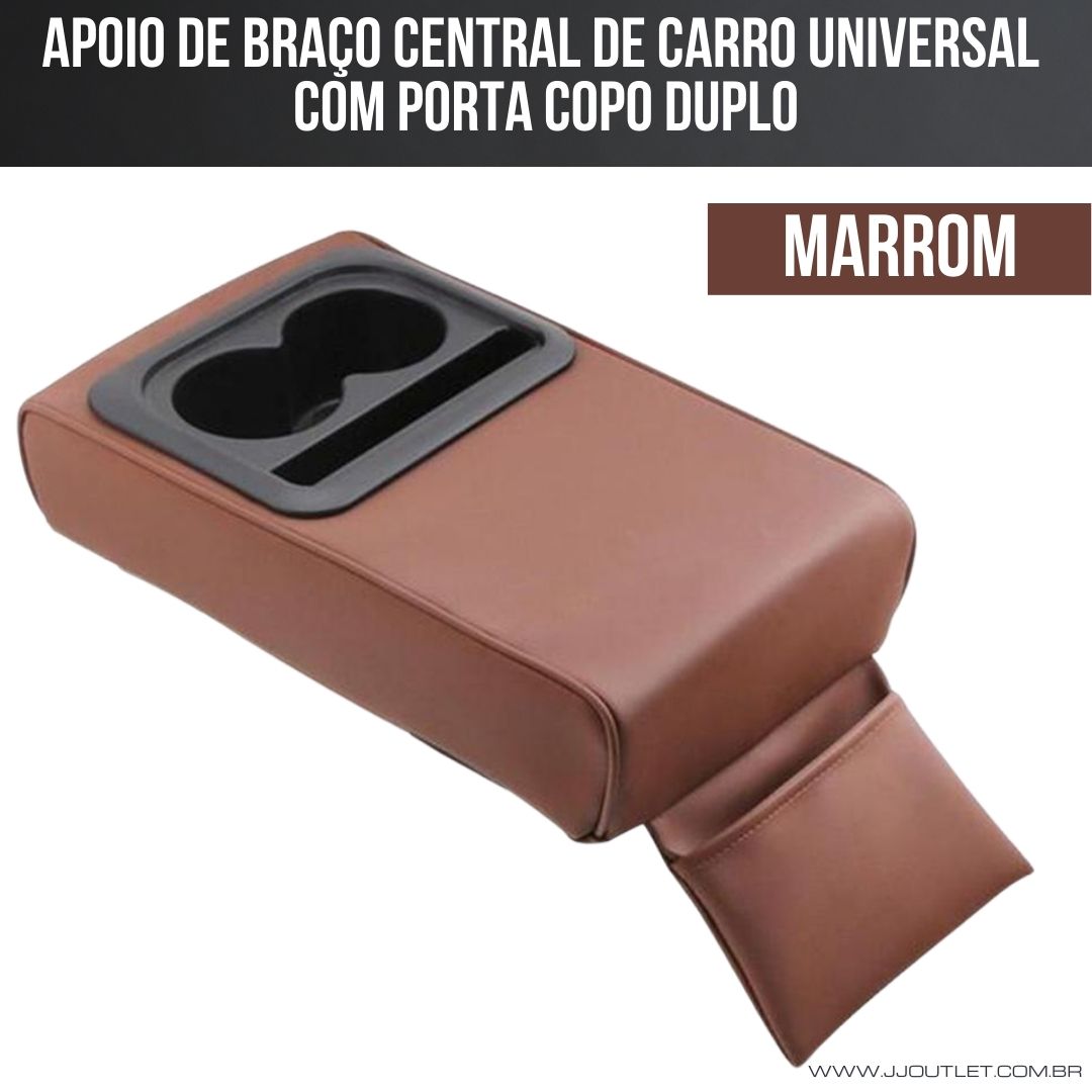 Apoio de Braço Central de Carro Universal com Porta Copo Duplo