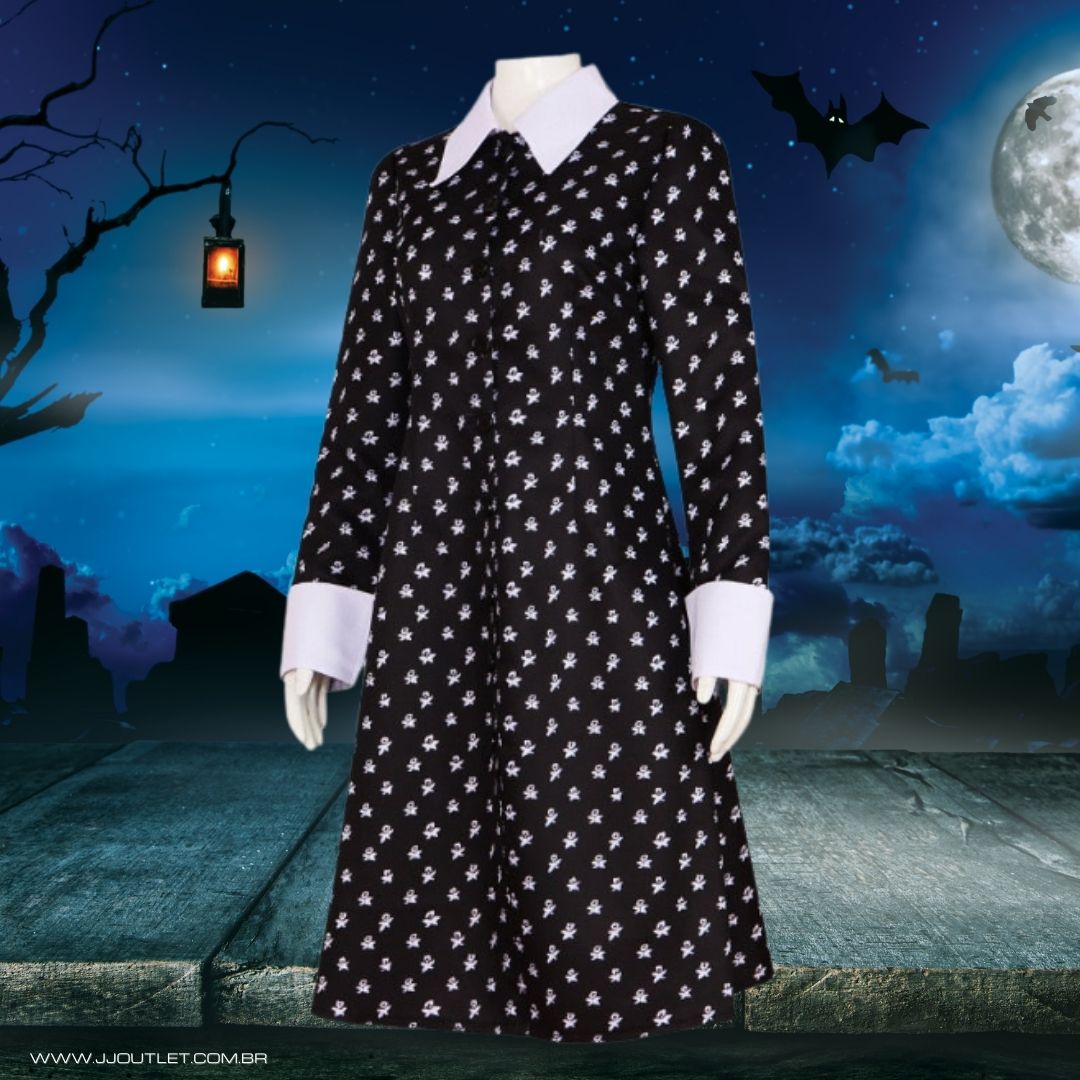 Fantasia Wandinha Addams Wednesday - Adulta