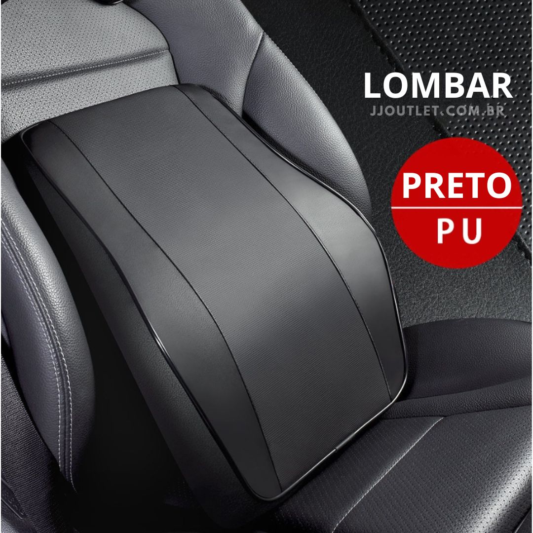 Encosto de Cabeça e Apoio de Lombar Premium Couro Sintético Respirável Universal