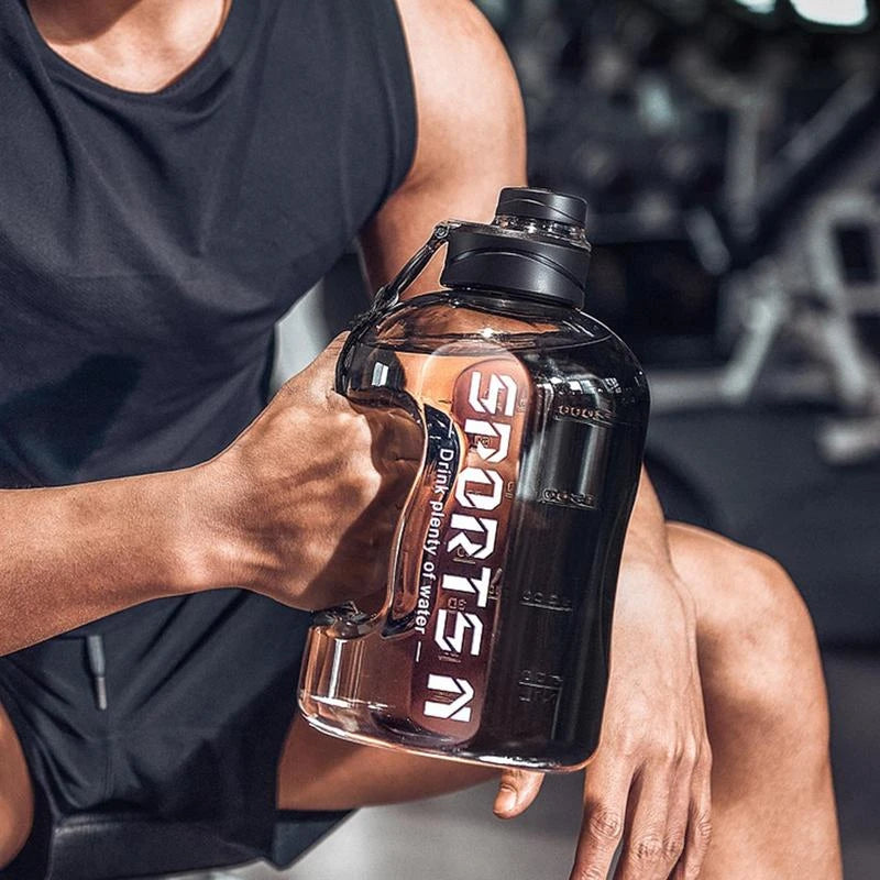 Garrafa de Água Fitness Drop-Proof à Prova de Quedas de 1700ml e 2700ml