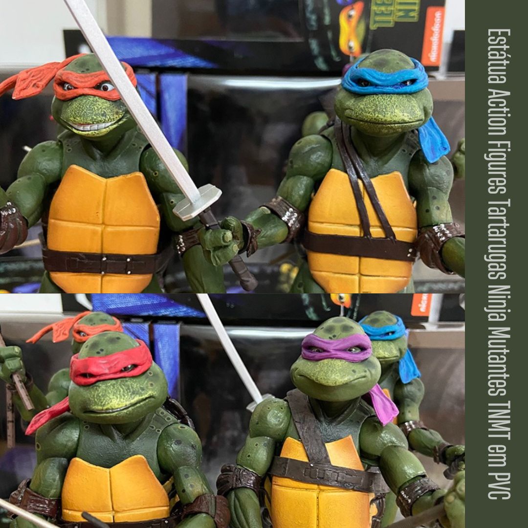 Estátua Action Figures Tartarugas Ninja Mutantes TNMT em PVC