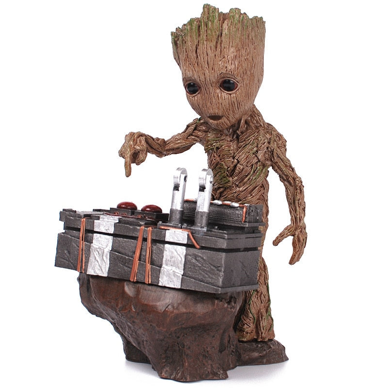 Estátua Action Figure Groot Guardiões da Galáxia em PVC