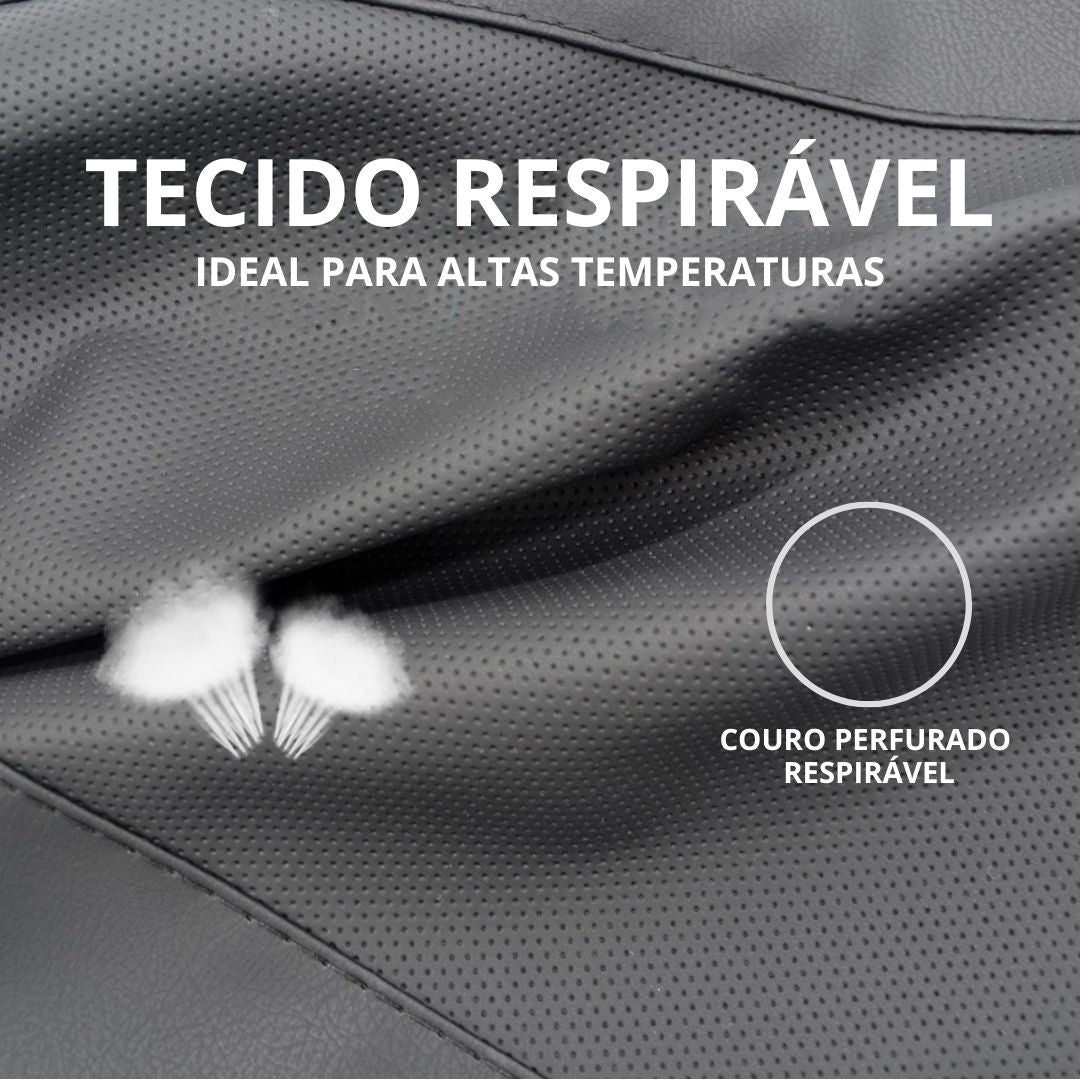 Encosto de Cabeça e Apoio de Lombar Premium Couro Sintético Respirável Universal