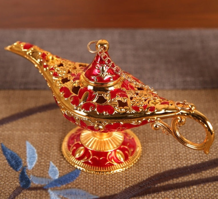 Decoração Lâmpada Mágica do Aladdin de 1001 noites de bênção 12cm para Sala de Estar