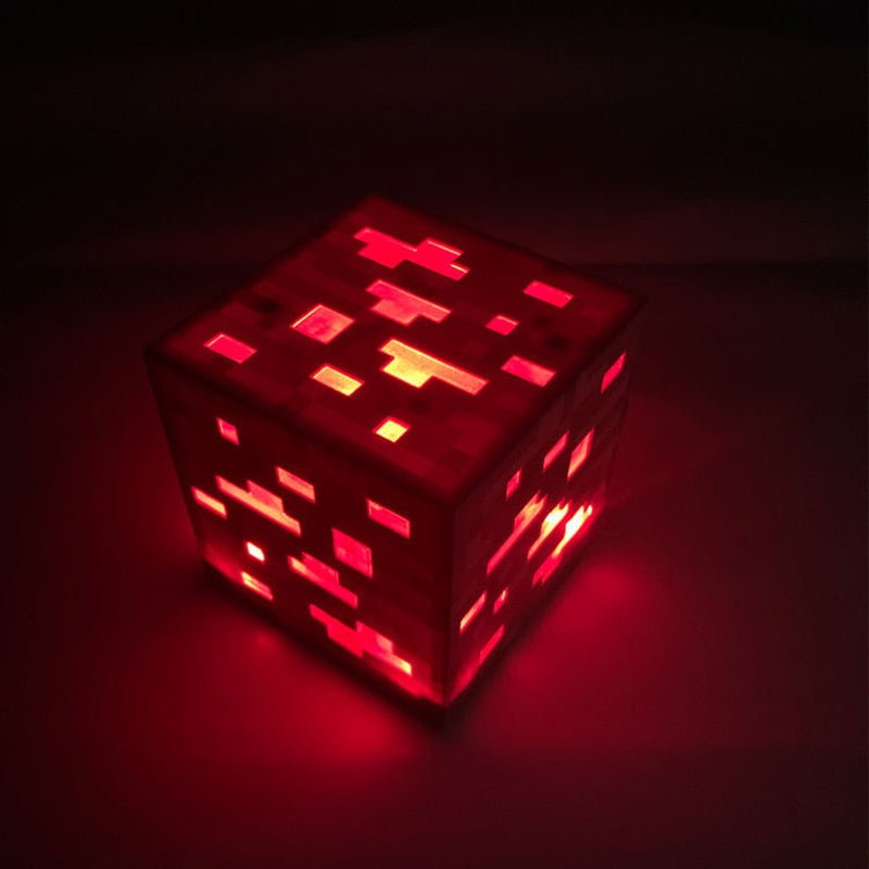 Luminária Geek Minecraft Tocha Brownstone Led 28CM Recarregável USB