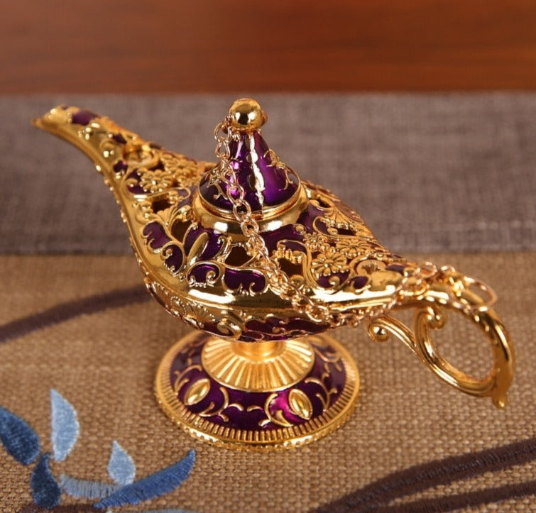 Decoração Lâmpada Mágica do Aladdin de 1001 noites de bênção 12cm para Sala de Estar
