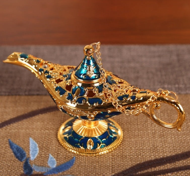Decoração Lâmpada Mágica do Aladdin de 1001 noites de bênção 12cm para Sala de Estar