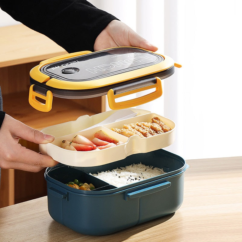 Marmita Lunch Box Premium 1200ml Dupla Camada Ideal para Microondas