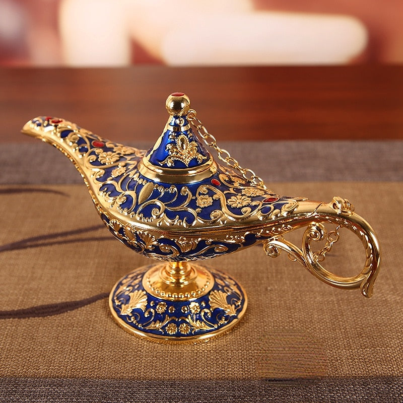 Decoração Lâmpada Mágica do Aladdin de 1001 noites de bênção 12cm para Sala de Estar