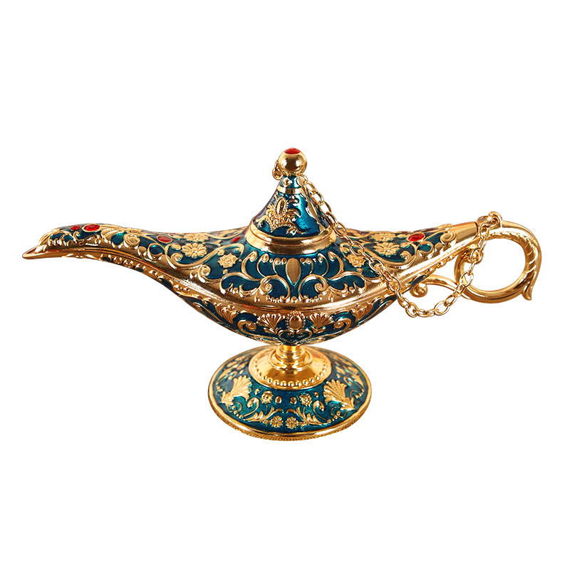 Decoração Lâmpada Mágica do Aladdin de 1001 noites de bênção 12cm para Sala de Estar