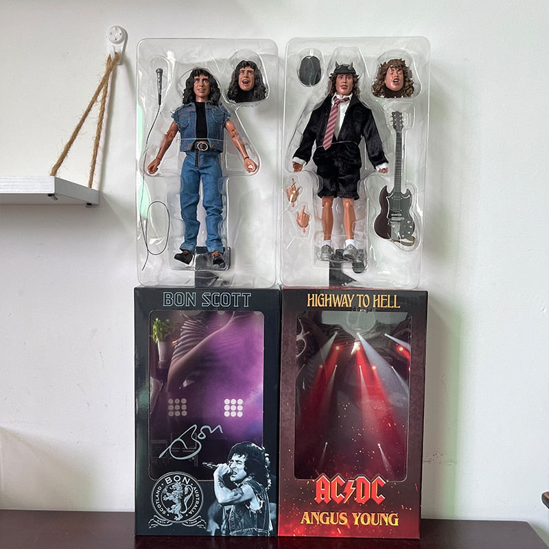 Estátua Action Figure ACDC Highway to Hell - Angus Young e Bon Scott