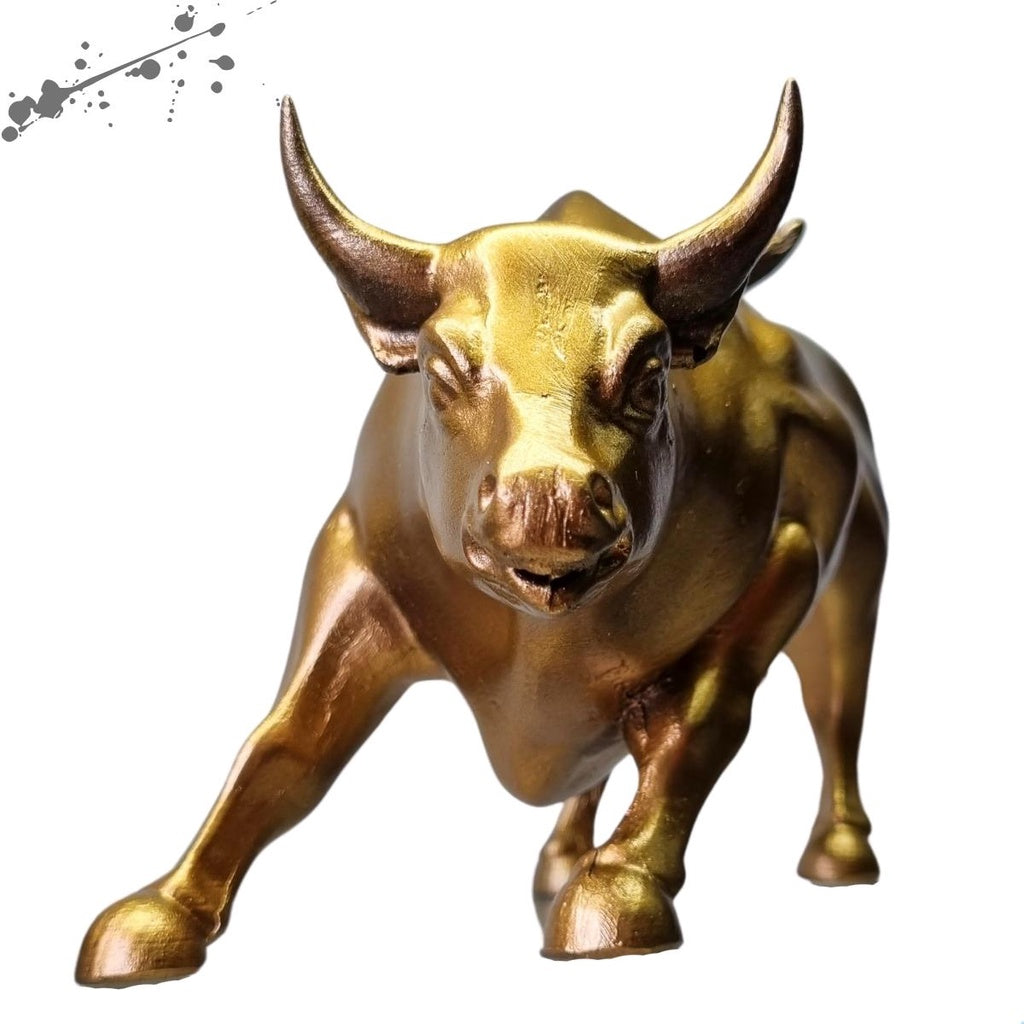 Estátua Decoração Touro de Wall Street Bolsa de Valores Investor 28cm em Resina