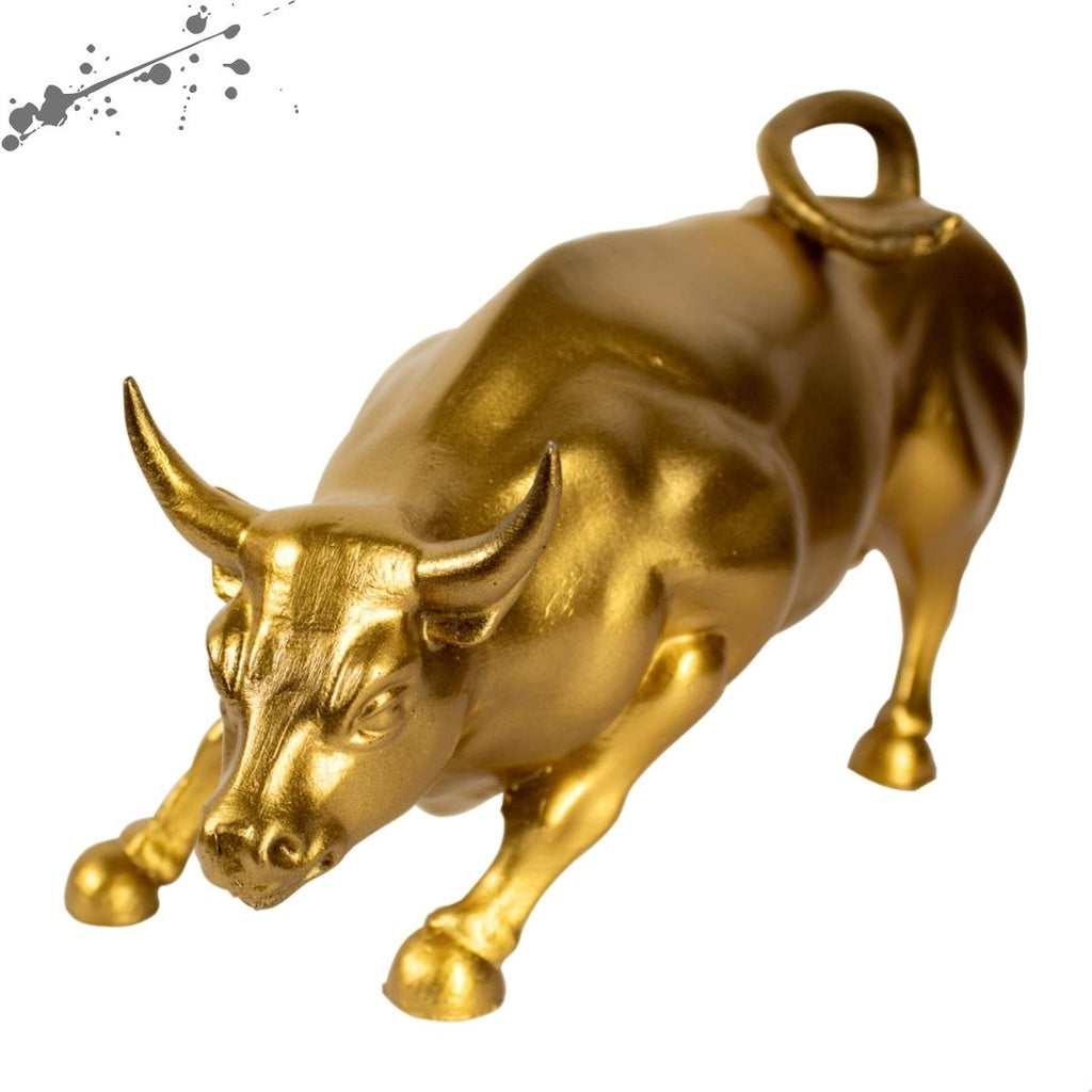 Estátua Decoração Touro de Wall Street Bolsa de Valores Investor 28cm em Resina