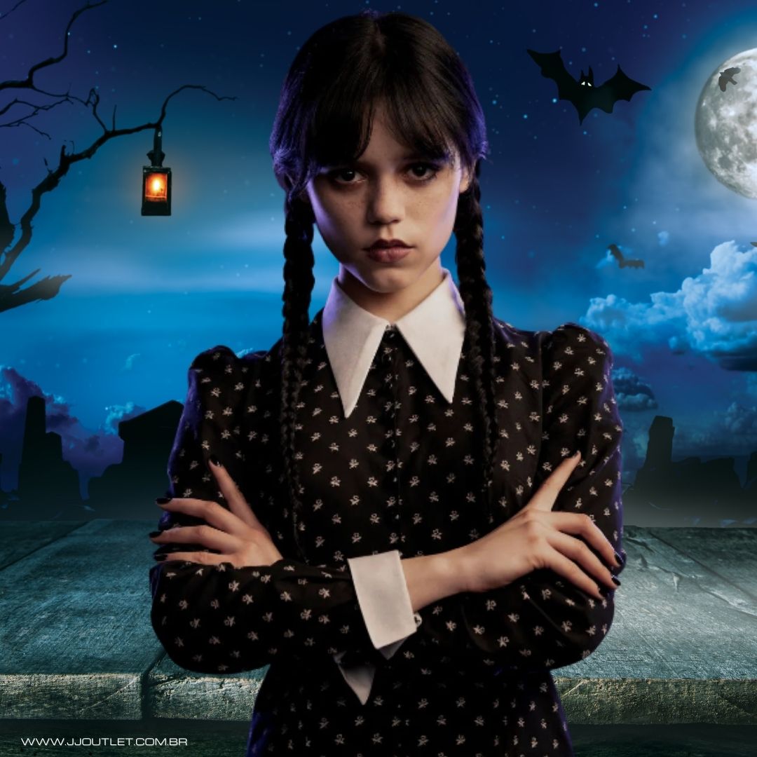 Fantasia Wandinha Addams Wednesday - Adulta