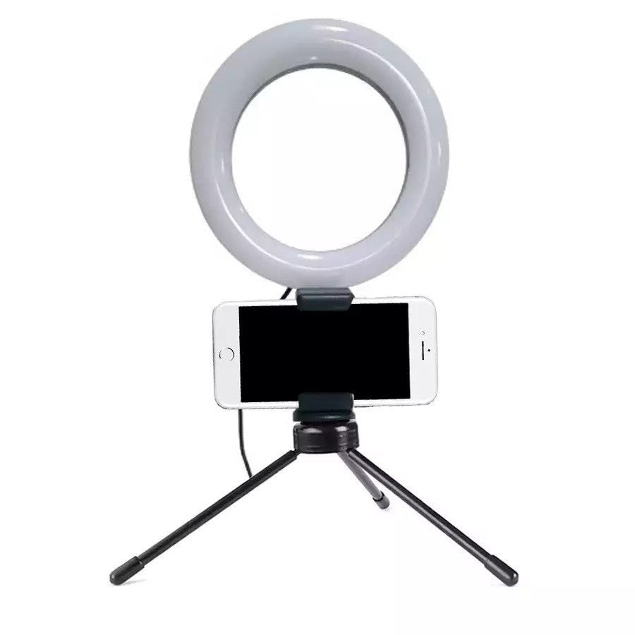 Ring Light Led Mesa Iluminador Pequena Tripé 6 Polegadas 16cm