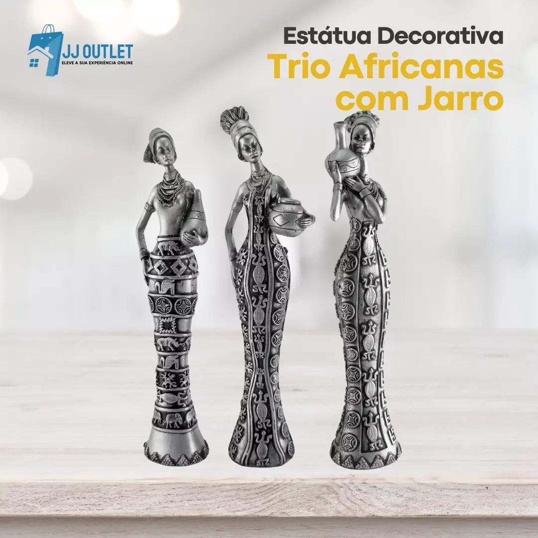 Estátua Trio Africanas com Jarro