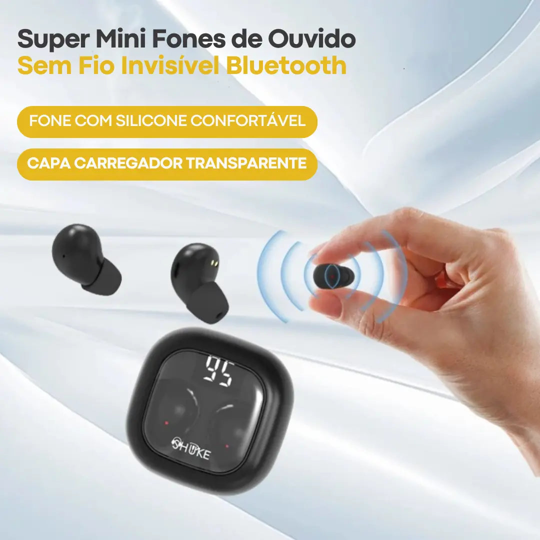 Super Mini Fones de Ouvido Sem Fio Invisível Bluetooth 5.3