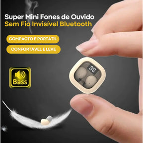 Super Mini Fones de Ouvido Sem Fio Invisível Bluetooth 5.3