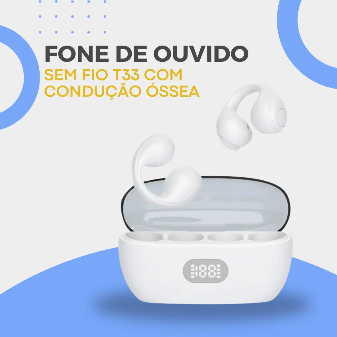 Fone de Ouvido Sem Fio T33 com Condução Óssea