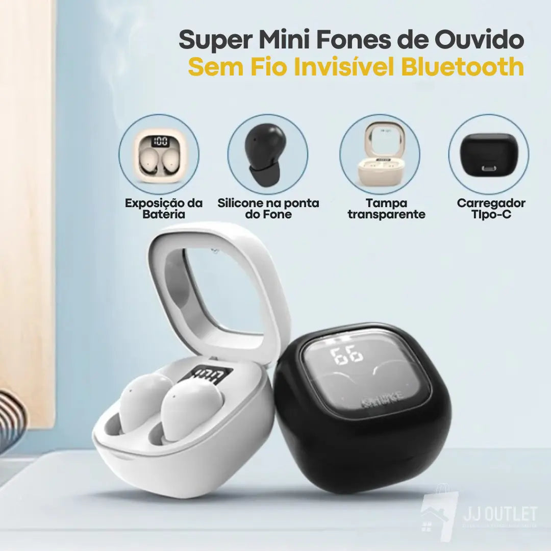 Super Mini Fones de Ouvido Sem Fio Invisível Bluetooth 5.3