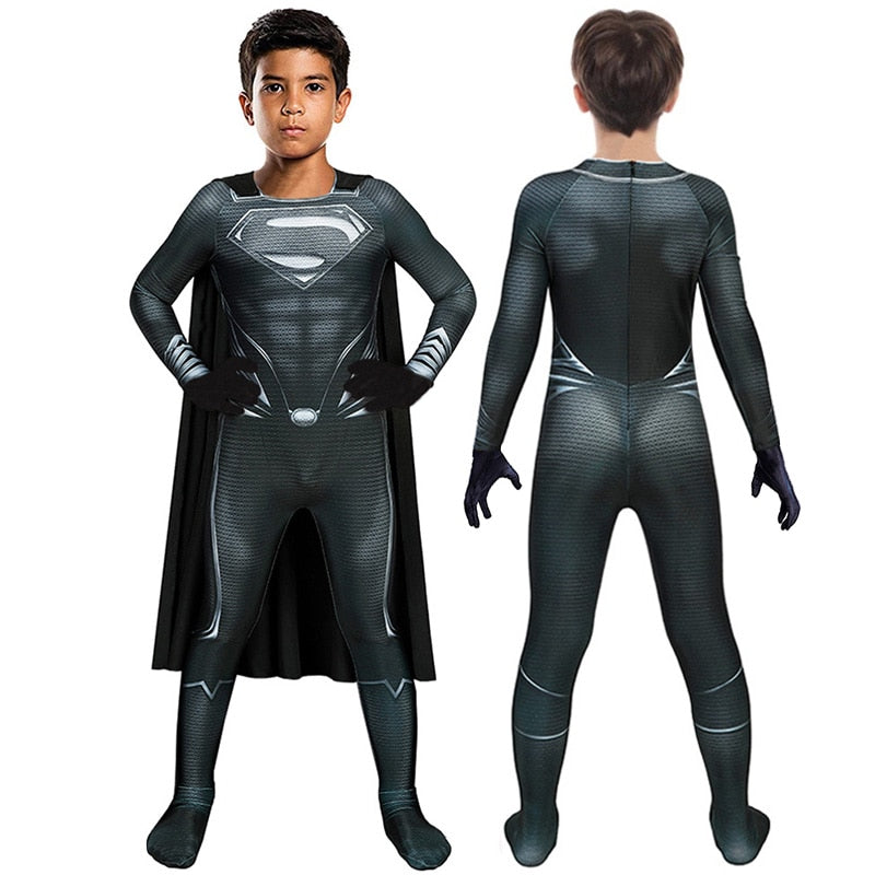 Fantasia Superman Black Adulto Cosplay Traje Luxo Super homem liga Da