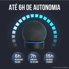 Base de Bateria para Echo Dot 4ª e 5ª Geração Amazon Alexa 5200mAh