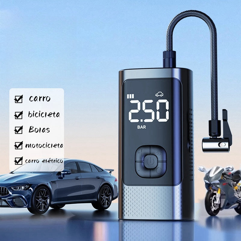 Mini Compressor de Ar Portátil sem Fio Kodi M6 para Carro, Moto e Bicicleta