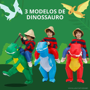 Fantasia Infantil Traje Domador de Dinossauro Inflável