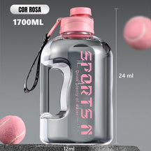 Garrafa de Água Fitness Drop-Proof à Prova de Quedas de 1700ml e 2700ml