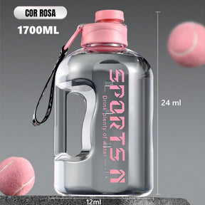 Garrafa de Água Fitness Drop-Proof à Prova de Quedas de 1700ml e 2700ml